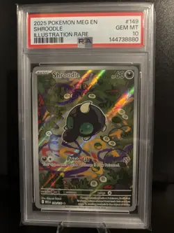 PSA 10 💎 GEM MINT Pokemon Mega Evolutions Shroodle Illustration Rare #149/132 - Image 1