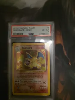 Pokemon Charizard Base Set "4th Print" 1999-2000 Holo Rare #4 PSA 4 - Image 1