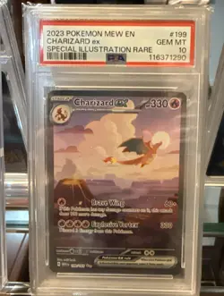 2023 POKEMON MEW EN-151 SPECIAL ILLUSTRATION RARE #199 CHARIZARD EX PSA 10 - Image 4