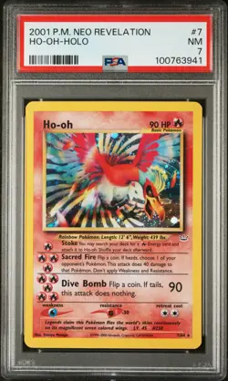 2001 Pokemon Neo Revelation - Ho-Oh #7/64 PSA Graded 7 NM - Holo - Image 1