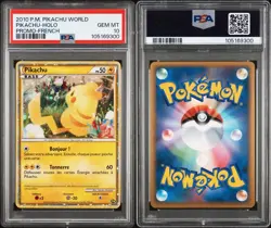 2010 POKEMON WORLD PW PROMO FRENCH PIKACHU HOLO 🌀 FART SWIRL 🌀 PSA 10 - Image 4