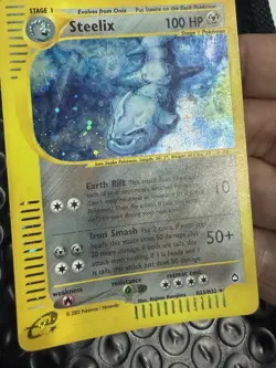 Steelix H23/H32 Aquapolis Holo Rare Pokemon Card 2002 E Series - LP (Swirl) - Image 2