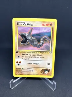 Pokemon TCG Gym Heroes 69/132 Brock's Onix 1st Edition Vintage Non Holo Card - Image 1