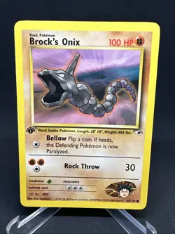 Pokemon TCG Gym Heroes 69/132 Brock's Onix 1st Edition Vintage Non Holo Card - Image 2