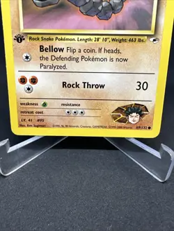 Pokemon TCG Gym Heroes 69/132 Brock's Onix 1st Edition Vintage Non Holo Card - Image 4