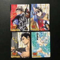 S3475 Set of 4 Black Clover Weekly Shonen Jump 55th Anniversary Cards F21 - Image 1