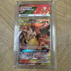 Pokemon Charizard & Braixen GX 22/236 Cosmic Eclipse Graded Card ACE 9 - Image 1
