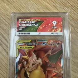 Pokemon Charizard & Braixen GX 22/236 Cosmic Eclipse Graded Card ACE 9 - Image 3