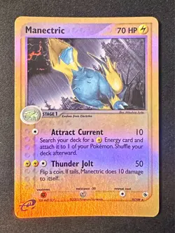 Manectric 9/109 EX Ruby & Sapphire Pokemon Card Nintendo Reverse Holo - Nm/Vlp - Image 1