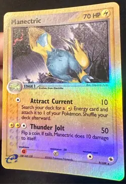 Manectric 9/109 EX Ruby & Sapphire Pokemon Card Nintendo Reverse Holo - Nm/Vlp - Image 2