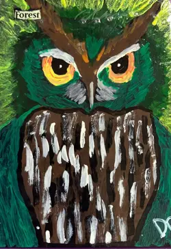 MTG altered art hand painted Land Owl Set - Image 3