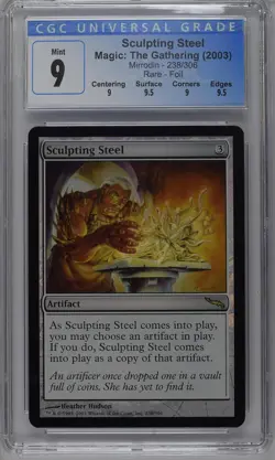 SCULPTING STEEL Mirrodin Foil Rare CGC 9 Q++ MTG [Nostalgium] - Image 1
