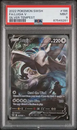 Lugia V Silver Tempest 186/195 Full Art Alt Art PSA 9 Mint 2022 Pokemon SWSH - Image 1