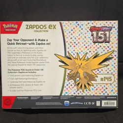 Pokemon Scarlet & Violet 151 Zapdos ex Collection Box English Sealed - Image 2