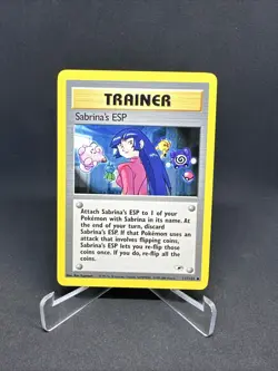 Pokemon TCG Sabrina's ESP Gym Heroes 117/132 Unlimited Uncommon WOTC Trainer - Image 1