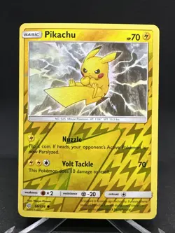 2019 Pokemon TCG Pikachu 66/236 Sun & Moon Cosmic Eclipse Common Reverse Holo - Image 2