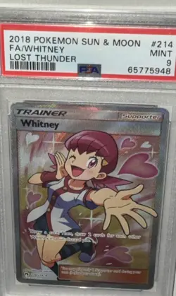 Pokemon Whitney (Full Art) 214/214 Sm-Lost Thunder Holo PSA 9 - Image 2