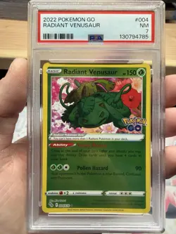 Radiant Venusaur Pokemon GO Radiant Rare Holo #4 PSA 7 2022-Regrade CLEAN - Image 1