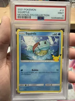 Pokemon PSA 9 McDonald’s Collection 25th Anniversary Squirtle Non Holo #17 - Image 1