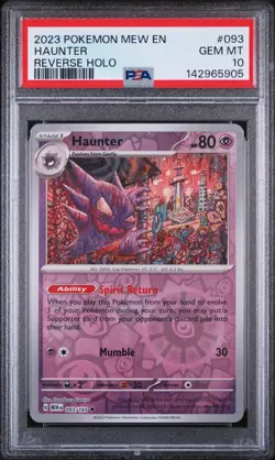 2023 POKEMON MEW EN-151 REVERSE HOLO #093 HAUNTER PSA 10 - Image 1