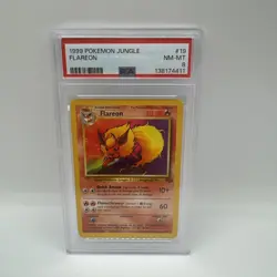 Pokemon TCG 1999 Jungle Flareon 19/64 Rare PSA 8 Unlimited Regular English - Image 1