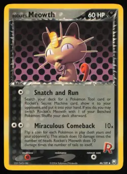 2004 EX - Team Rocket Returns Rocket’s Meowth NM Basic/Uncommon #46 - Image 1