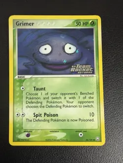 Pokemon TCG Grimer EX Team Rocket Returns 56 Reverse Holo Common NM - Image 1
