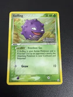 Pokemon TCG Koffing EX Team Rocket Returns 61 Reverse Holo Common Near Mint - Image 1
