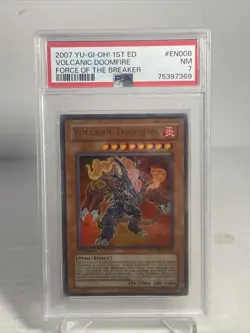 Yu-Gi-Oh! PSA 7 Ultra Rare Volcanic Doomfire 1st Edition FOTB-EN008 - Image 1