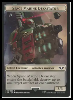 Warhammer 40,000 Soldier // Space Marine Devastator Double-Sided Token MTG - Image 2