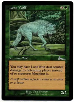Magic Urza's Legacy 1999: #105/143 Lone Wolf Uncommon TCG Card, Unplayed - Image 1