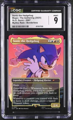 SONIC THE HEDGEHOG Secret Lair Mythic CGC 9 MTG EDH [Nostalgium] - Image 1