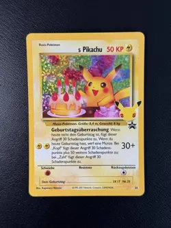 Geburtstag Birthday Pikachu Promo Holo Celebrations 25th Pokemon Karten 1st Ed - Image 2