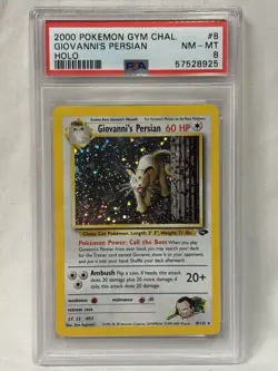 Pokemon TCG Giovanni's Persian 8/132 Gym Challenge Holo SWIRL 🌀 - Image 1