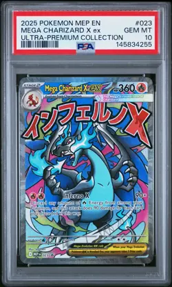 Mega Charizard X EX PSA 10 -MEP 023 - Mega Full Art - Black Star Promo - Pokemon - Image 1