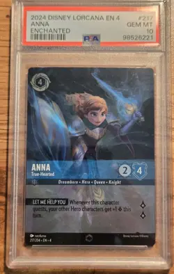 PSA 10 ANNA True-Hearted Enchanted Disney Lorcana EN4 Ursula's Return 217/204 - Image 1