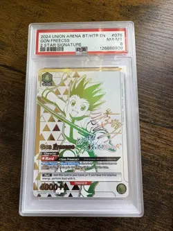 Gon Freecss Union Arena Hunter x Hunter SR UE02BT/HTR-1-078 2 Star Sig PSA 8 - Image 1