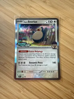 Hop's Snorlax SVP 184 Journey Together Prerelease Stamped Pokemon Promo Card - Image 1