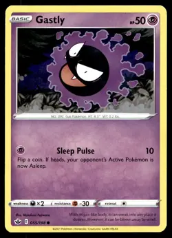 Gastly 55/198 Pokemon Card Chilling Reign Common 50 HP Near Mint AH - Image 1