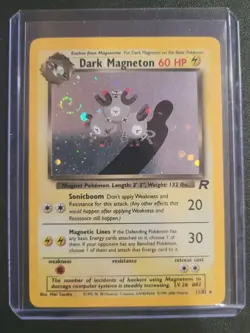 Dark Magneton 11/82 Pokemon Team Rocket Unlimited Holo Rare Card WOTC NM *Swirl - Image 1