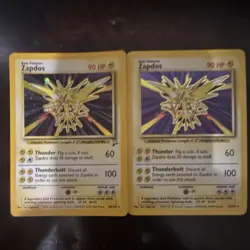 Pokemon TCG Zapdos Base Set 1&2 2 Cards Foil & Regular 1999 English - Image 1