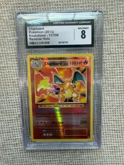 CGC 8 Charizard 2016 Evolutions 11/108 Reverse Holo Pokemon Card - Image 1