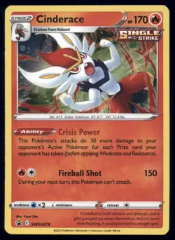 Cinderace SWSH278 Sword & Shield Promo Cards Holo Near Mint NM - Image 1