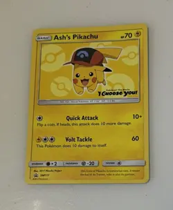Ash’s Hat Pikachu SM111 Ultra Rare Non Holo Exclusive Promo Pokemon Card - Image 1