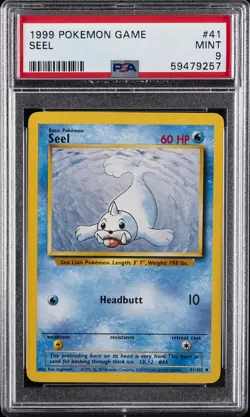 1999 POKEMON BASE SET UNLIMITED #41 SEEL PSA 9 - Image 1