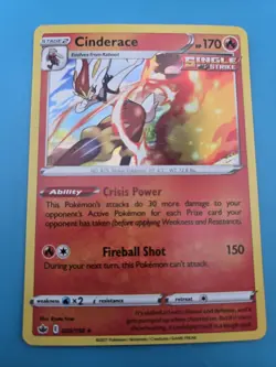 Cinderace 028/198 Chilling Reign Pokemon Holo Foil Rare NM - Image 1
