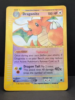 Dragonite 009/165 Expedition Base Set Reverse Holo Rare Pokemon TCG Nintendo LP - Image 3