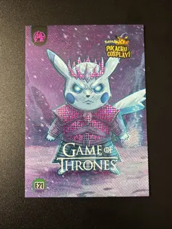 Game Of Thrones (Pikachu) #E21 - Purple Holo Box Hit - Pikachu Cosplay - Pokemon - Image 1