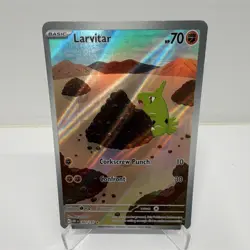 Pokemon Larvitar 203/197 Obsidian Flames Illustration Rare Holo Basic 70HP 2023 - Image 1