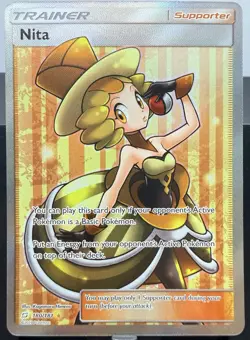 Nita 180/181 Pokemon Full Art Trainer Team Up Holo NM Ultra Rare - Image 1